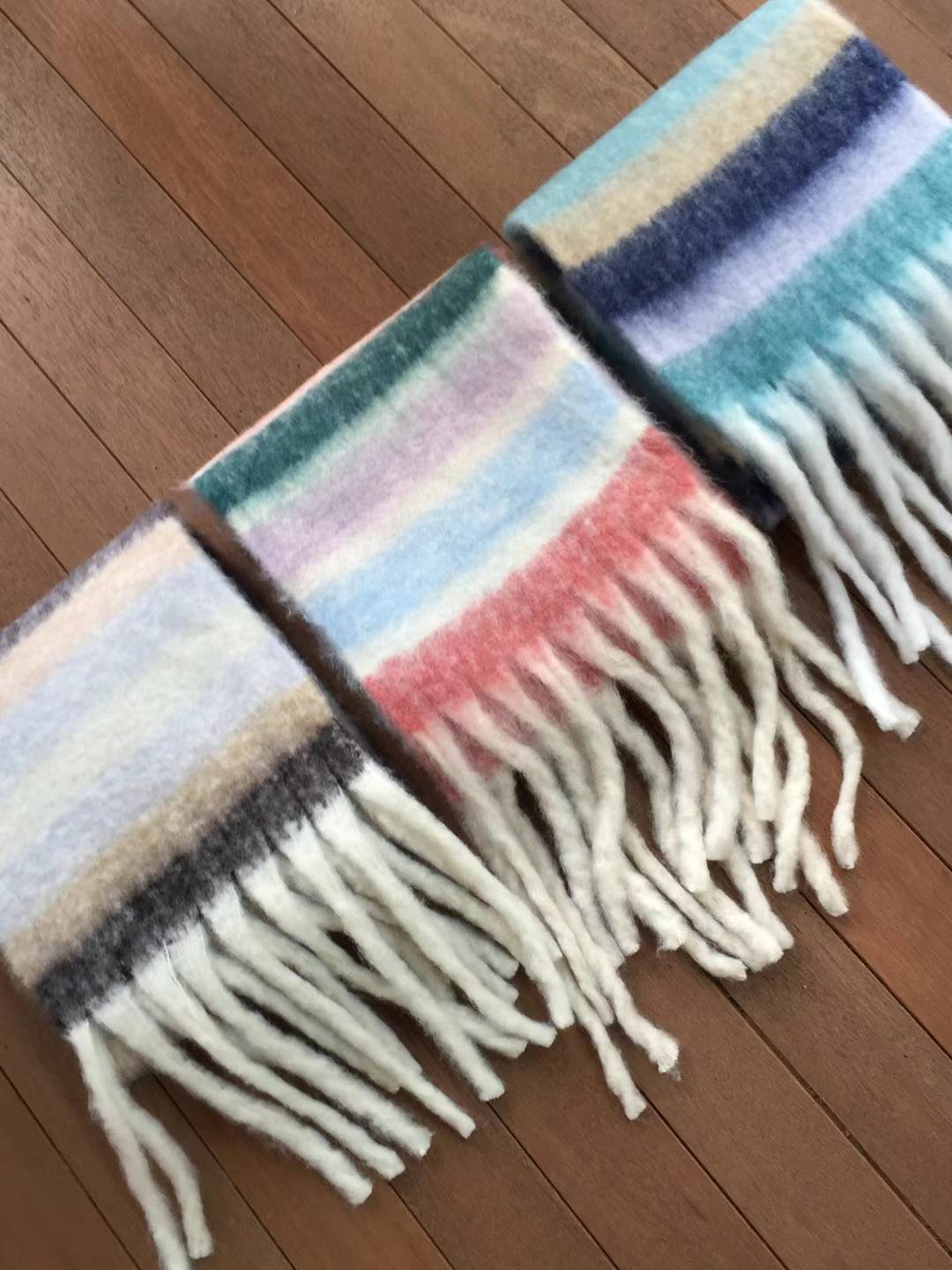 Piano Thin Stripe Cream Scarf - 3 Colours