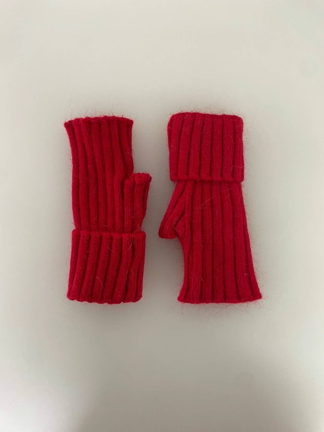 Plain Fingerless Knit Gloves - 11 Colours