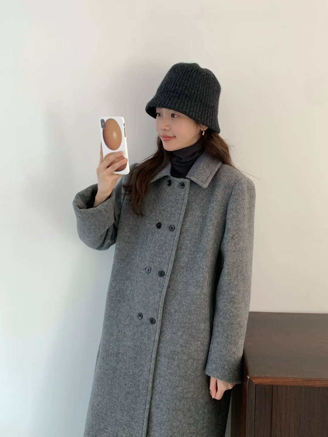 Double Breasted Cashmere Long Coat