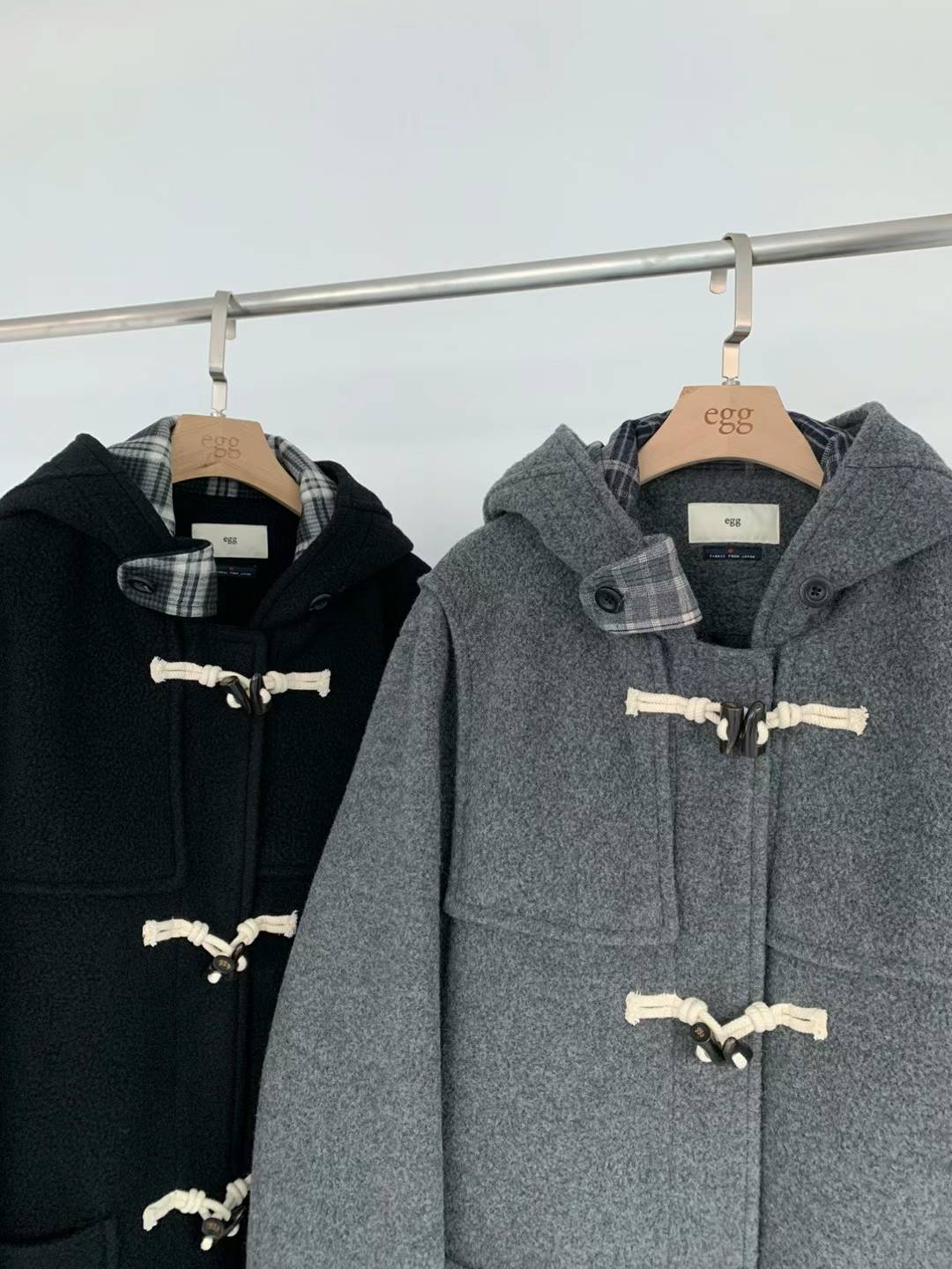 Cashmere and Wool Hooded Toggle Long Coat