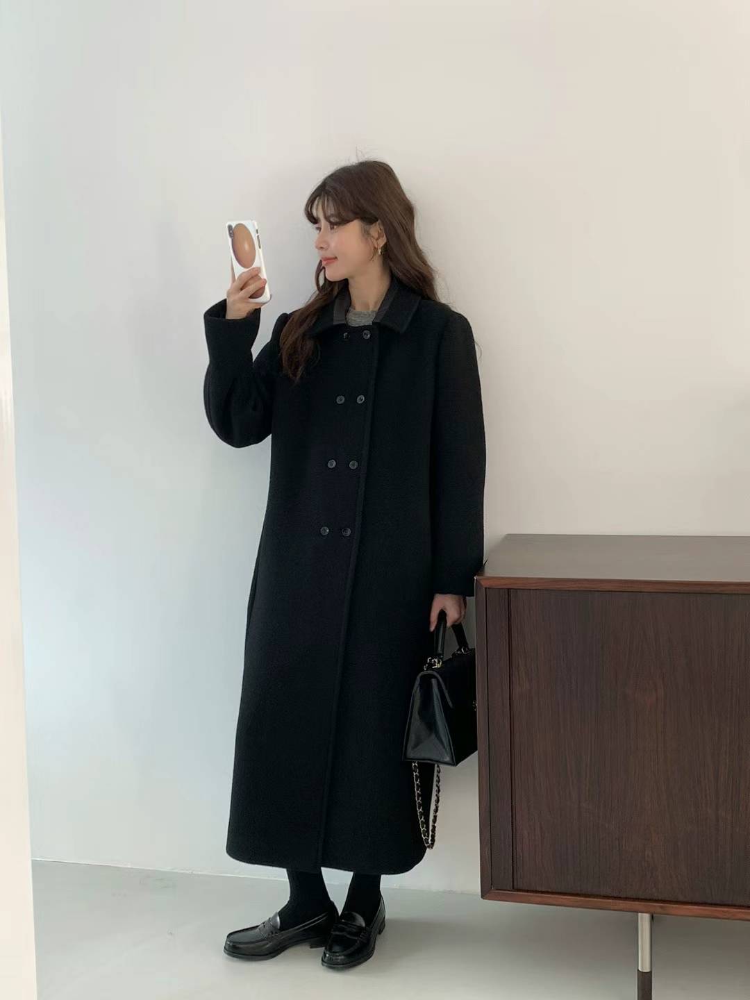 Double Breasted Cashmere Long Coat