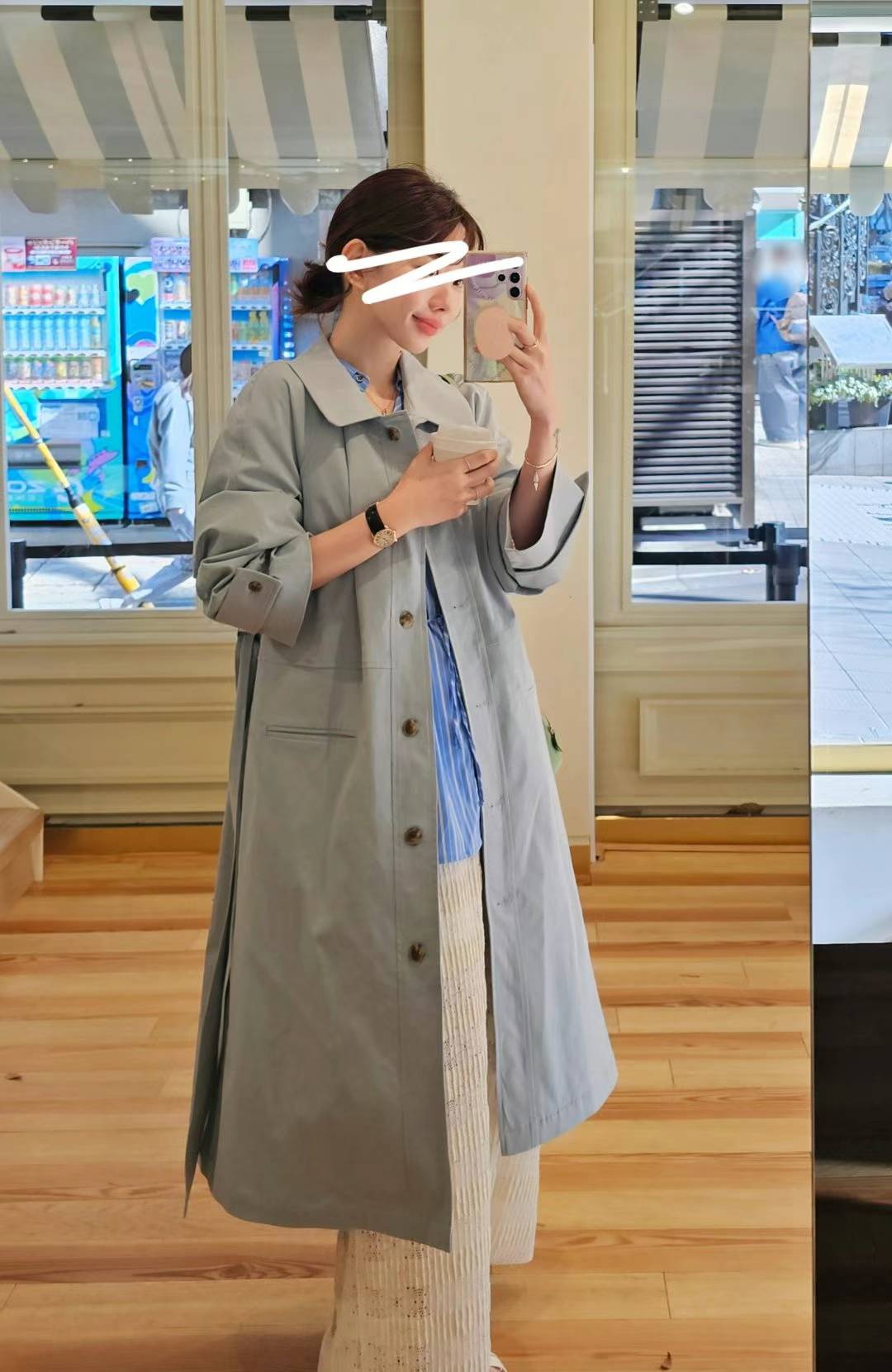 Marshmallow Longline Trench Coat