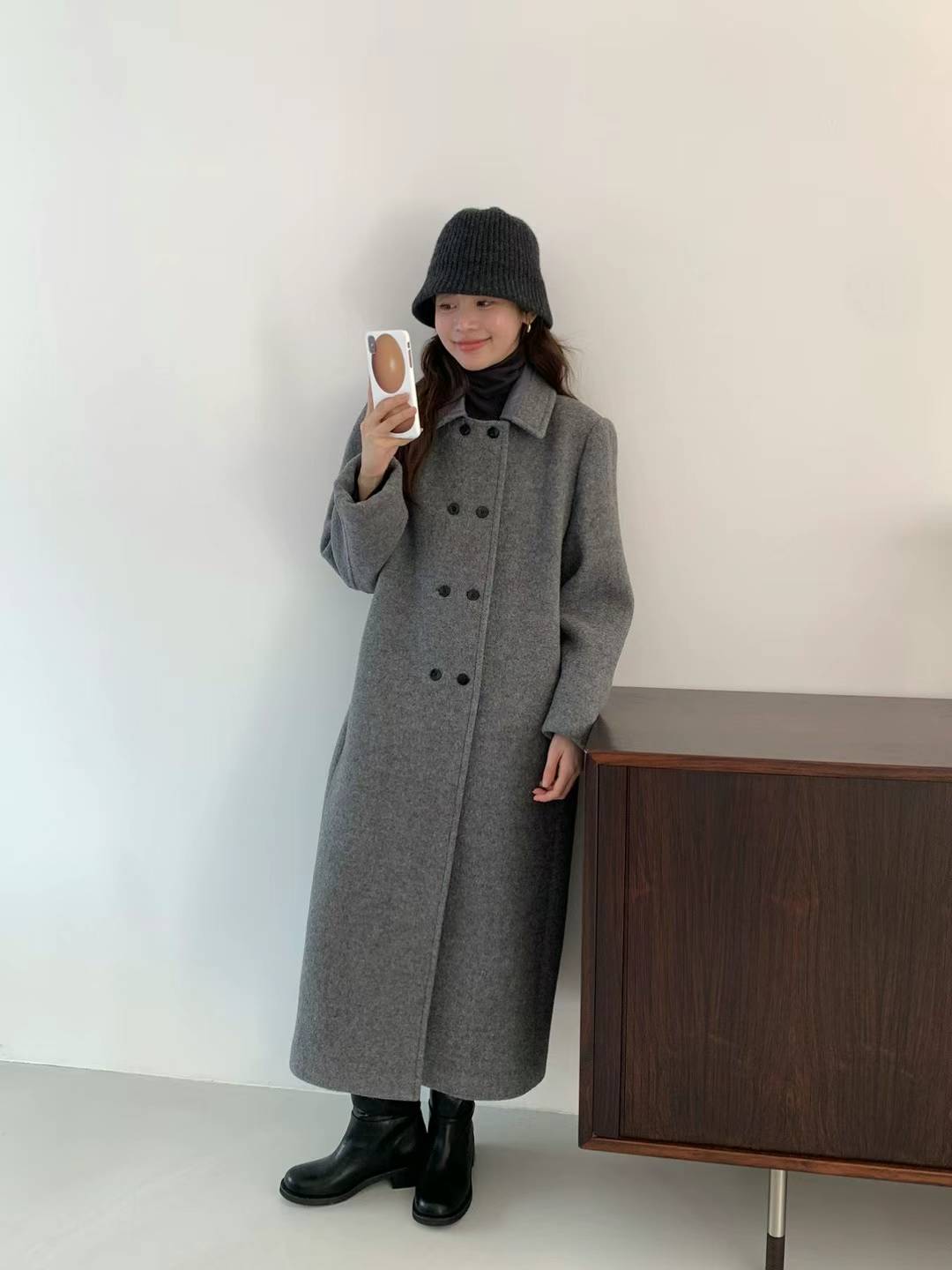 Double Breasted Cashmere Long Coat