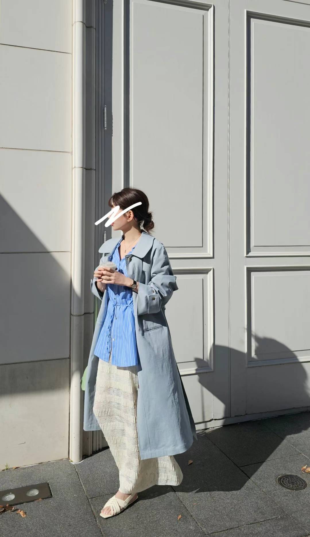 Marshmallow Longline Trench Coat