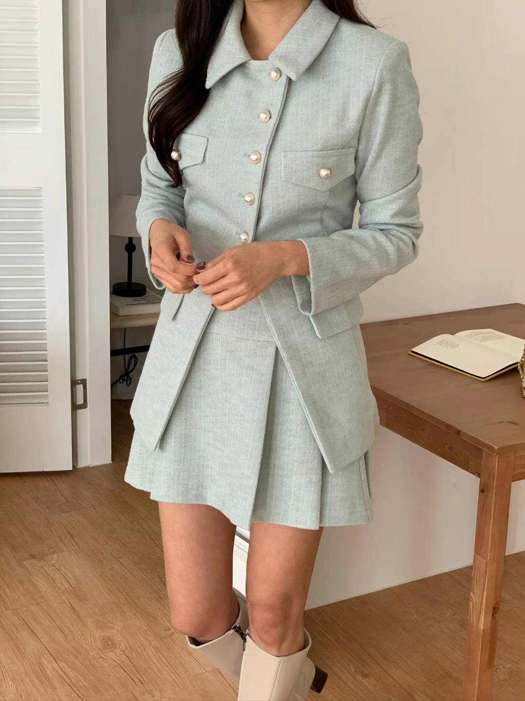 Gabriela Co-ord Long Jacket with Skirt Set