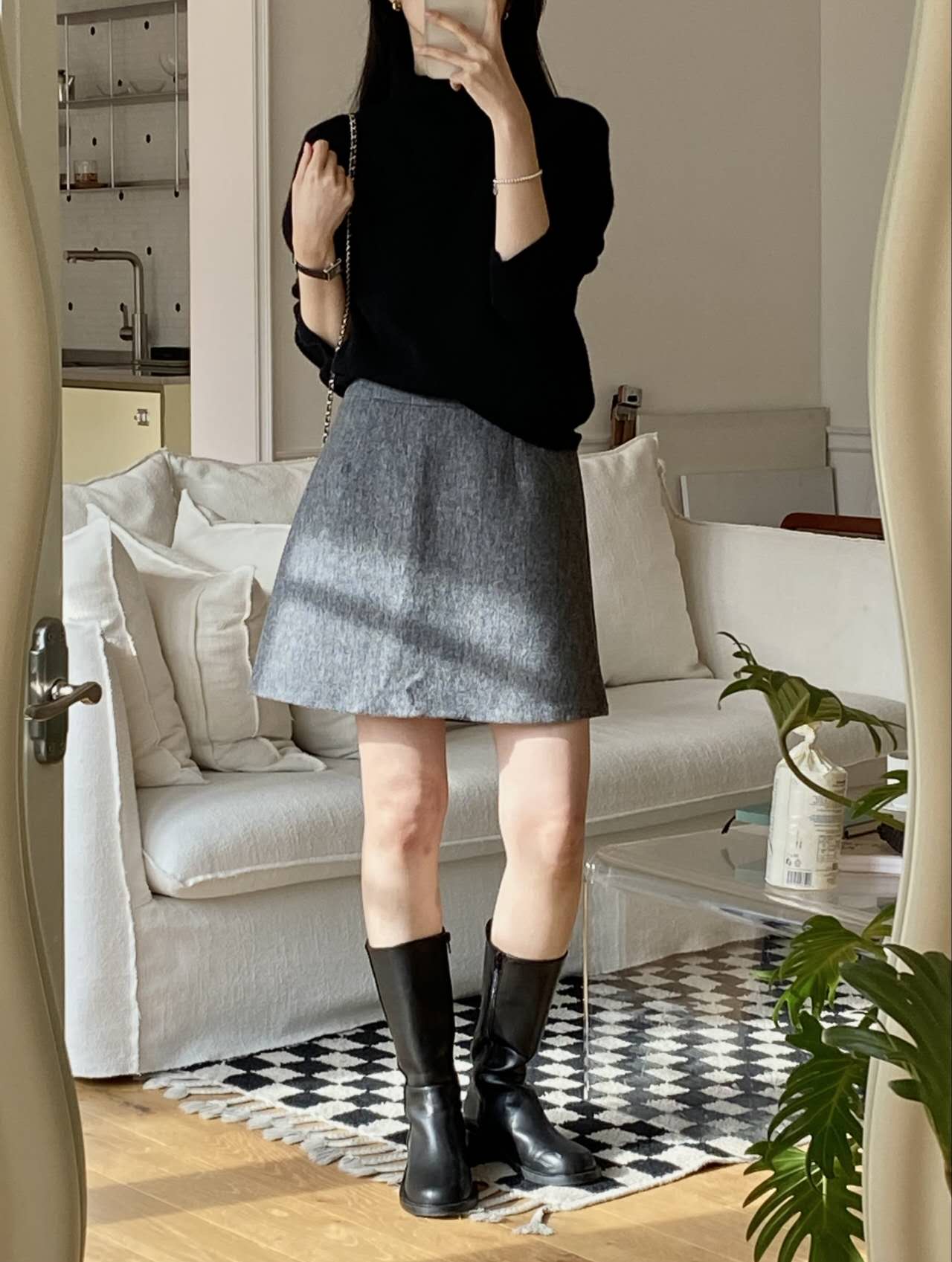 Wool Mini Skirt