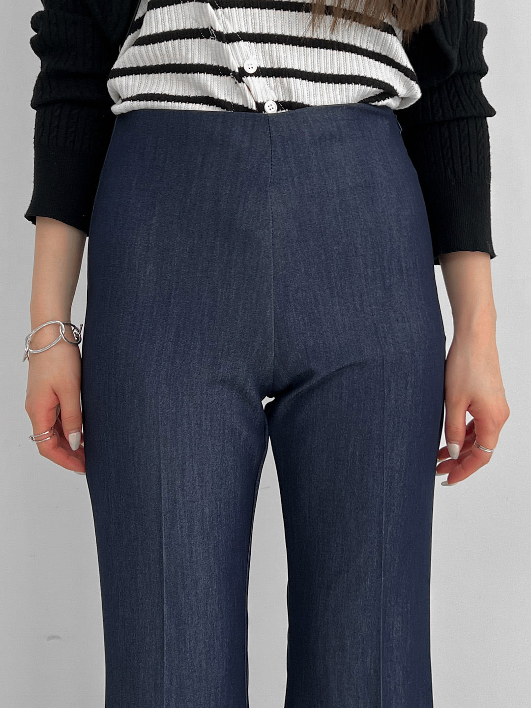 Denim-like Flare Pants