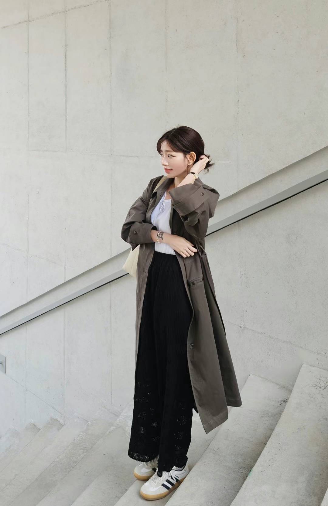 Marshmallow Longline Trench Coat