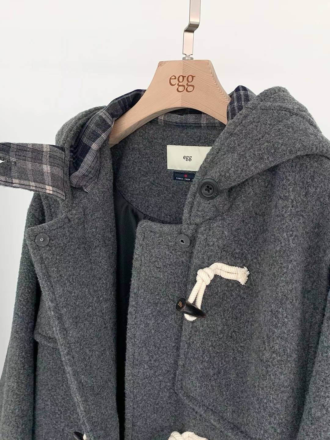 Cashmere and Wool Hooded Toggle Long Coat