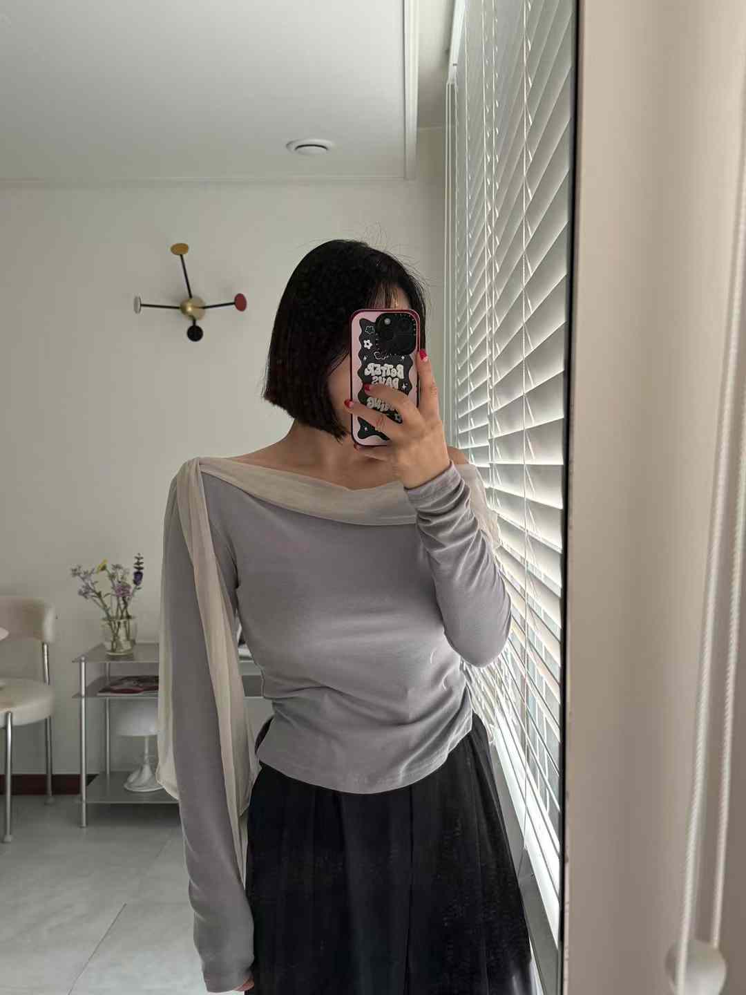 Side Ribbon Round Neck Top