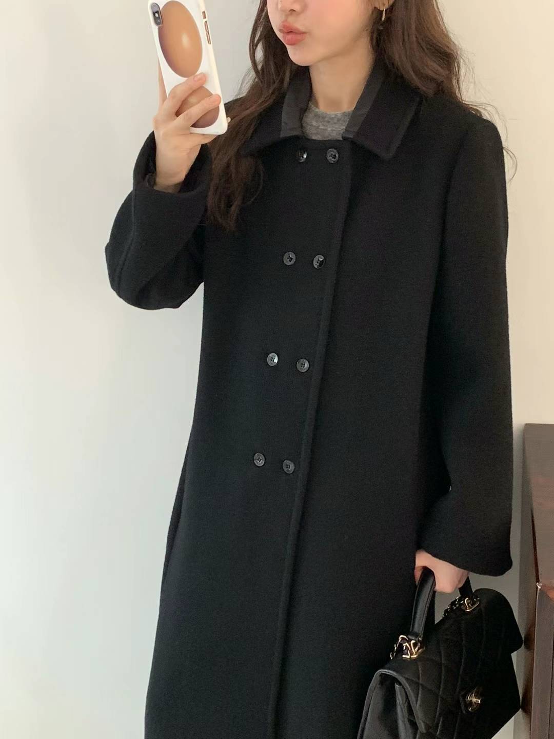 Double Breasted Cashmere Long Coat