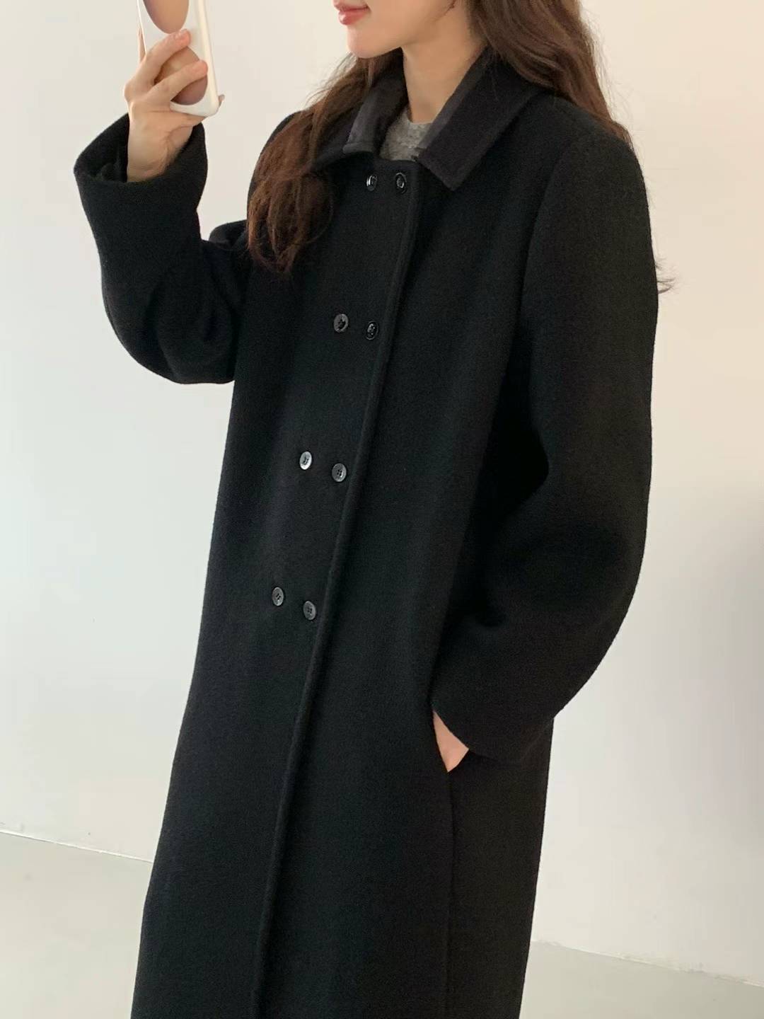 Double Breasted Cashmere Long Coat