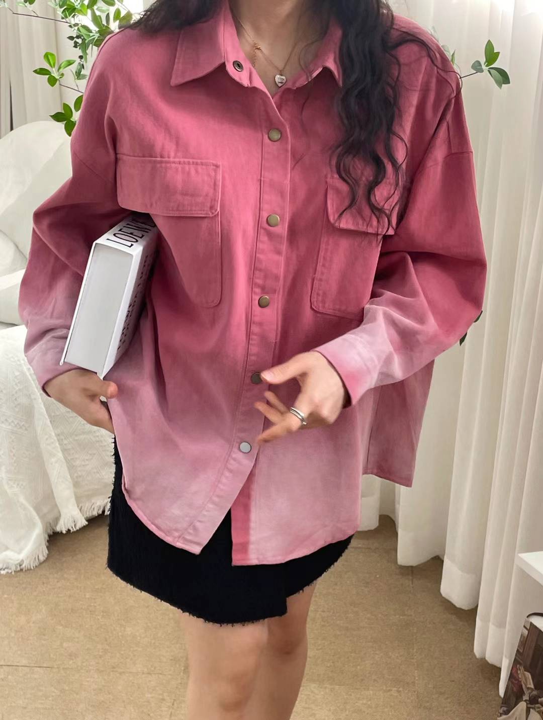 Loose Casual Spray Gradient Shirt